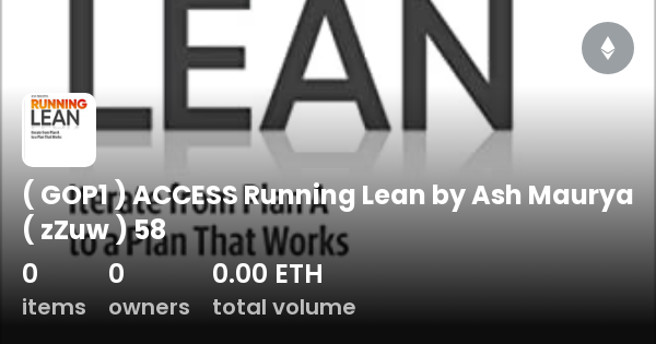 GOP1 ACCESS Running Lean By Ash Maurya ZZuw 58 Collection