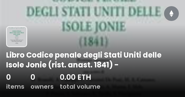 Libro Codice Penale Degli Stati Uniti Delle Isole Jonie Rist Anast