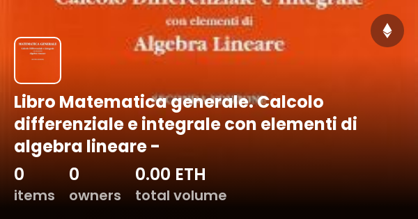 Libro Matematica Generale Calcolo Differenziale E Integrale Con