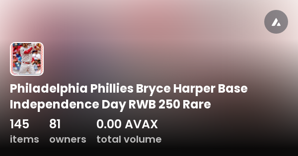 Philadelphia Phillies Bryce Harper Base Independence Day Rwb Rare