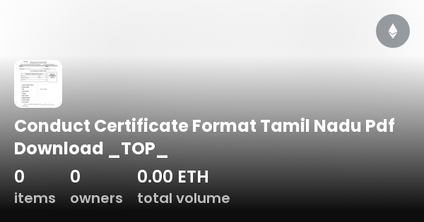 Conduct Certificate Format Tamil Nadu Pdf Download Top Collection Opensea