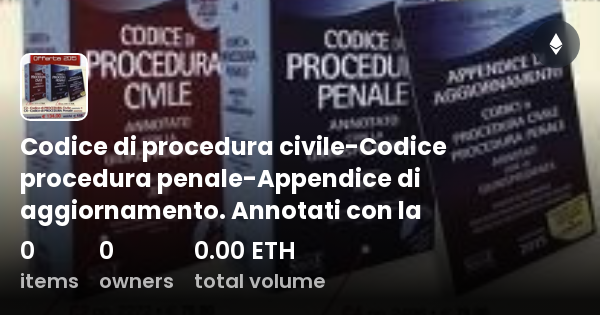 Codice Di Procedura Civile-Codice Procedura Penale-Appendice Di ...