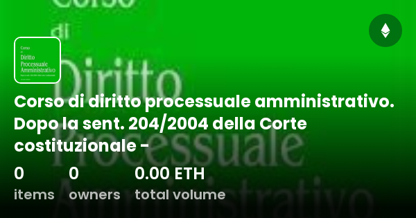 Corso Di Diritto Processuale Amministrativo. Dopo La Sent. 204/2004 ...