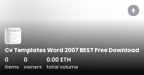 Cv Templates Word 2007 BEST Free Download - Collection | OpenSea