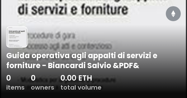 Guida Operativa Agli Appalti Di Servizi E Forniture Biancardi Salvio