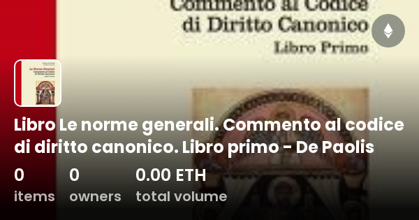 Libro Le Norme Generali. Commento Al Codice Di Diritto Canonico. Libro ...