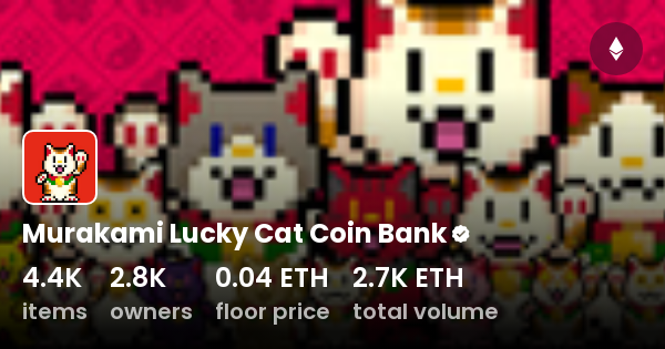 Murakami Lucky Cat Coin Bank - Collection | OpenSea