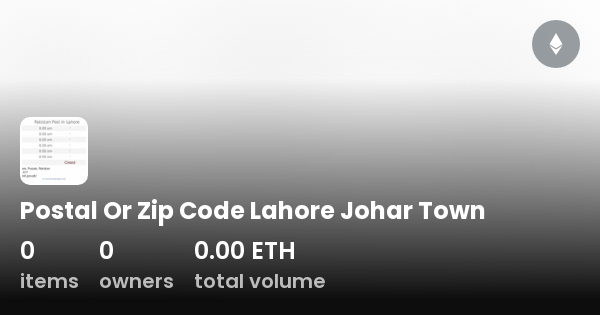 Zip Code Lahore Johar Town