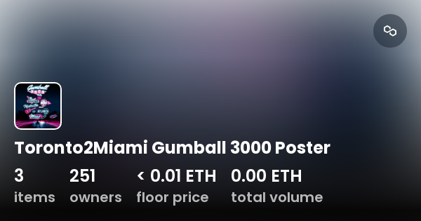 Toronto2Miami Gumball 3000 Poster - Collection | OpenSea